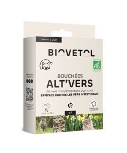 Bouchées Alt’vers antiparasitaires Chat BIO, 7 monodoses